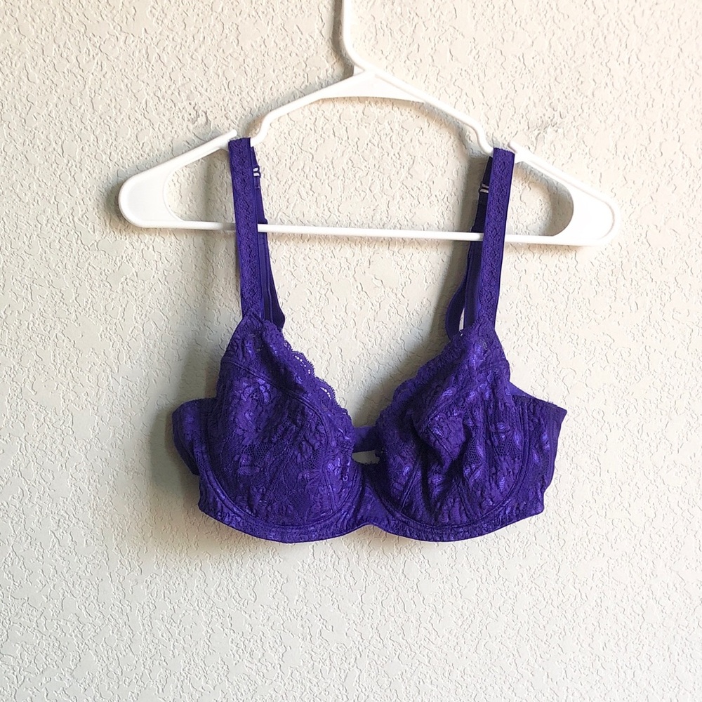 Cosabella Purple Lace Underwire Bra 36D Unlined